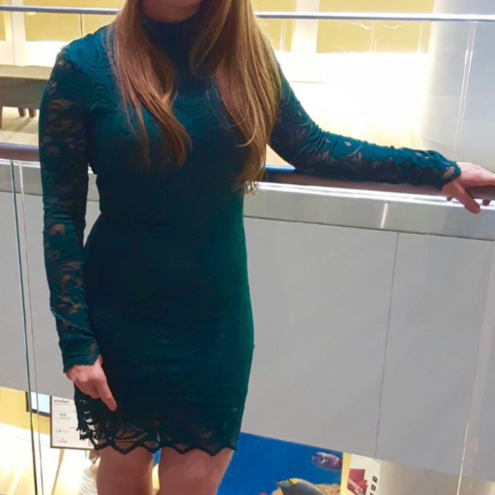 HM Green Lace Bodycon dress